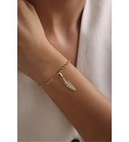 Taşlı Tüy Charm Bileklik