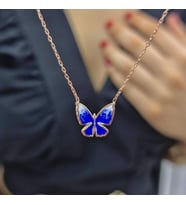 Kelebek Minimal Lazer Geçişli Kolye (Karışık)