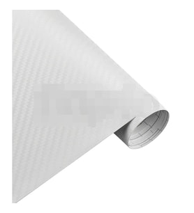 1.52m x 28m Beyaz 3D Karbon Kendinden Hava Kanallı Araç Kaplama Rulosu