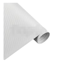 1.52m x 28m Beyaz 3D Karbon Kendinden Hava Kanallı Araç Kaplama Rulosu