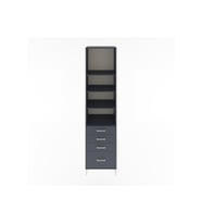 Hyperion Dolap 4 Raflı 4 Çekmeceli 60x44x243 Antrasit-Antrasit