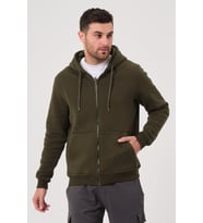 Unisex Fermuarlı Kanguru Cep 3 Iplik Sweatshirt Içi Polar
