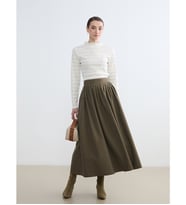 LCW Modest Haki Beli Fermuarlı Pileli Etek