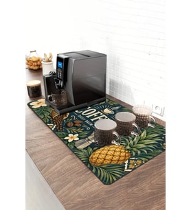 Valerine Life Barista Kahve Barı Matı 40x90cm Espresso Makinesi Çaycı Altlığı Ananas Tropic Coffee