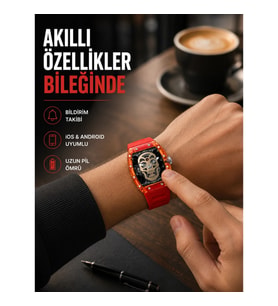 Mey İthalat® Manyetik Şarjlı Akıllı Saat iOS Android Uyumlu Yeni Nesil
