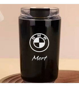 Kişiye Özel Retro Stil 240ml Vakumlu Isı Korumalı Araç Baskılı Termos Kupa (Siyah)