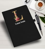 Kişiye Özel harf Tasarımlı  İsme Özel Defter ve Kalem