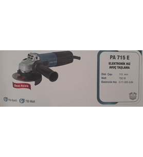 PROTER PA715E AVUÇ TAŞLAMA - ELEKTRONİK HIZ AYARLI - 115mm - 750W