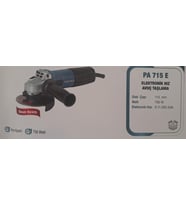 PROTER PA715E AVUÇ TAŞLAMA - ELEKTRONİK HIZ AYARLI - 115mm - 750W