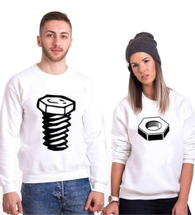 Tshirthane Somun Vida Sevgili Kombinleri Sweatshirt Kombini (Tek Ürün Fiyatıdır.)