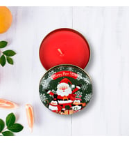 Yılbaşı Noel Baba Temalı Metal Kutuda Kokulu Mum - Yeşil