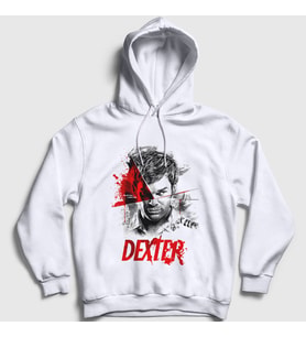 Presmono Unisex Beyaz Dark Side Dexter Kapüşonlu Sweatshirt 188433tt