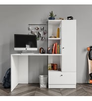 Rosepal Mobilya Minör Beyaz Çalışma Masası ve 7 Bölmeli Kitaplık