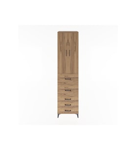 Hyperion Dolap 3 Raflı 5 Çekmeceli 2 Kapaklı 60x44x243 Çam-Çam