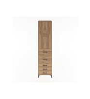 Hyperion Dolap 3 Raflı 5 Çekmeceli 2 Kapaklı 60x44x243 Çam-Çam