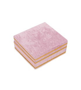 Kadife Kaplı Sandık Hediyelik, Dekor Pembe (Karışık)