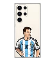 Samsung Galaxy S23 ULTRA Uyumlu Lionel Messi Desenli Şeffaf Telefon Kılıfı