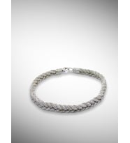 Oksitli Gümüş Kazaziye Kalın Örgü Bileklik : Gümüş - 18 cm : Gümüş - 20 cm : Siyah - 19 cm (Gümüş)