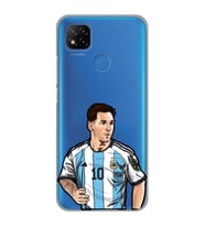 Redmi 9C / Redmi 10A Uyumlu Lionel Messi Desenli Şeffaf Telefon Kılıfı