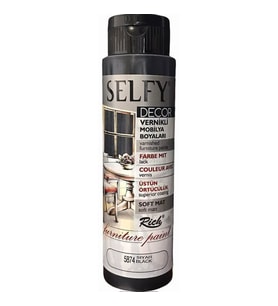 Rich Selfy Decor Vernikli Boya 500 cc 5874 SİYAH 