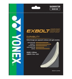 Yonex Exbolt 68 Badminton Kordajı 0.68 mm / 10 M - Beyaz