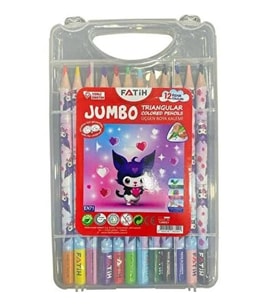Fatih Hello Kids Jumbo Üçgen K.Boya 12 Renk Çantalı