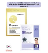 3 Katmanlı Gold Göz Maskesi ve Beyazlatıcı, Nemlendirici Ve Arındırıcı Arbutin Kolajen Maske Seti