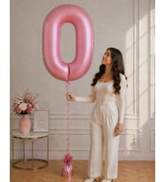 0 Rakamlı Pembe 76 cm Helyum Balon