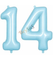 14 Rakam Folyo Balon Mavi Rengi (76 cm)