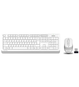A4 TECH FG1010 Kablosuz Q Trk Optic Mouse Beyaz/Gri Multimedya Klavye - Mouse Set
