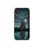 PrintiFy Samsung Galaxy A20s ile Uyumlu Simya Serisi Gölge Ve Cam Tasarımlı Uv Baskılı Köşe Korumalı Antişok Kılıf