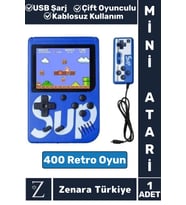 Taşınabilir USB Şarjlı Çift Oyunculu Mario Street Fighter Nostalji Retro 400 Oyunlu Mini El Atarisi