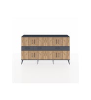 Arges Konsol 5 Raflı 3 Çekmeceli 8 Kapaklı 176x30x99 Antrasit-Çam/Antrasit