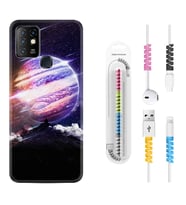 INFINIX Hot 8 9 10 11S Hot 10 Play 10T Kılıf Kablo Koruma Spiral Silikon Super Planet 1797