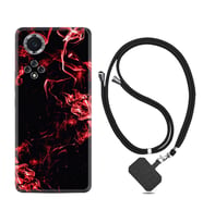 Huawei Nova Y70 Y90 Nova 9 SE  Kılıf Boyun Askılı Silikon Red Smoke 1745