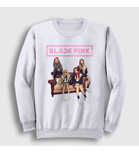 Presmono Unisex Beyaz Band Blackpink Sweatshirt 19311tt