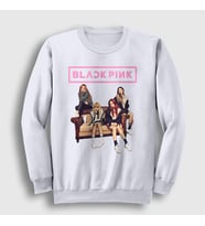 Presmono Unisex Beyaz Band Blackpink Sweatshirt 19311tt