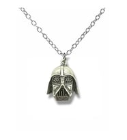 Star Wars Darth Vader Gri Kask Kolye  60 cm Zincirli Metal Unisex Aksesuar – (Gümüş)