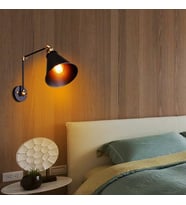 RİOLİGHT RETRO,RUSTİK,VİNTAGE SİYAH 1XE27 DUYLU MAFSALLI HAREKETLİ BAŞLIK METAL AKROBAT DUVAR APLİK