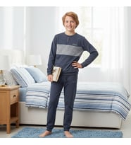 Genç Erkek Pamuklu Füme Renk Pijama Takımı AL002 V2 BB2433