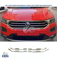 VW T-Roc Krom Ön Panjur 4 Parça  2017-2021 Paslanmaz Çelik