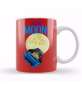 TO THE MOON DOGECAR Dogecoin Crypto Logo Merch Kupa Bardak Porselen