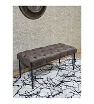 Siyah Boyalı Tel Ayaklı 90 cm Puf Bench - Puf - Bench - Kasalı Oturak - Oturak - Yatak Ucu Puf Kahverengi Renk 90 x 41 Boyut/Ebat (Çok Renkli)