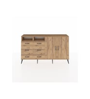 Arges Konsol 4 Raflı 6 Çekmeceli 2 Kapaklı 176x30x99 Çam-Çam