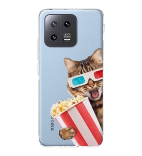 PrintiFy Xiaomi Mi 13 ile Uyumlu Kedi 1 Kamera Korumalı Şeffaf Kılıf