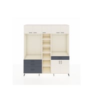 Hyperion Dolap 11 Raflı 4 Çekmeceli 2 Askılı 220x44x243 Aytaşı-Aytaşı/Antrasit