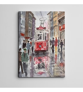 Tramvay İstiklal Caddesi Mini Kanvas Tablo