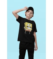 Utangaç Süngerbob Baskılı Unisex Çizgi Film Çocuk Tişört (1-12 Yaş)