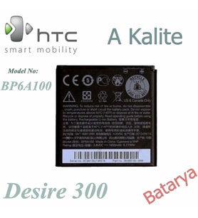 HTC  Uyumlu BP6A100 Batarya Desire 300 Uyumlu A Kalite Batarya