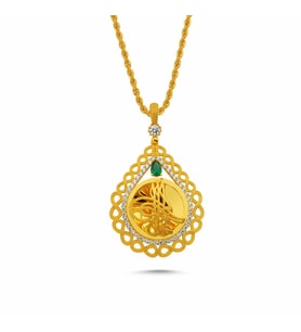 Tuğralı Altın Kolye Burgu Halat Zincirli Sonsuzluk